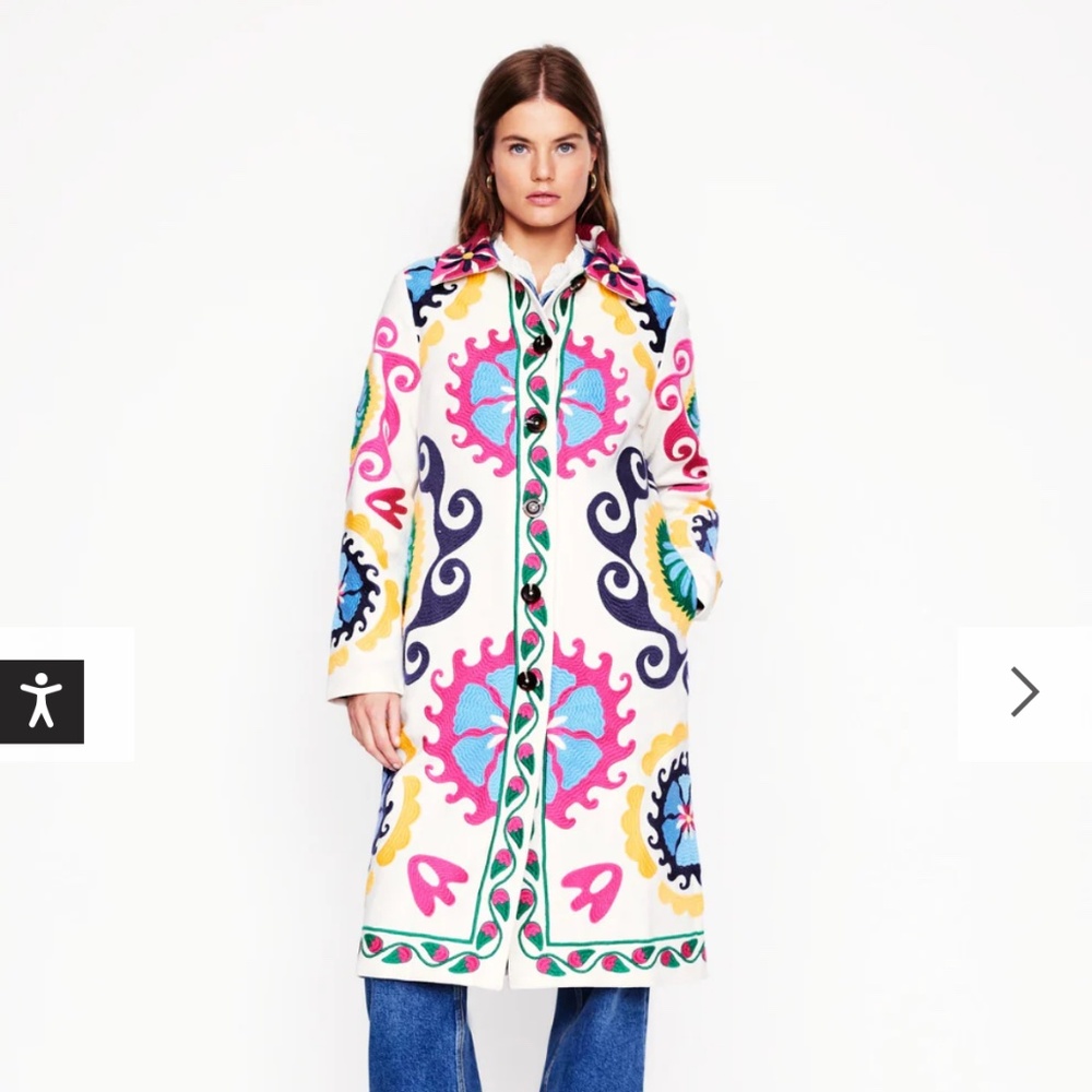 NEW W/ TAGS! Boden Embroidered Souvenir Coat/Jacket - Size 8